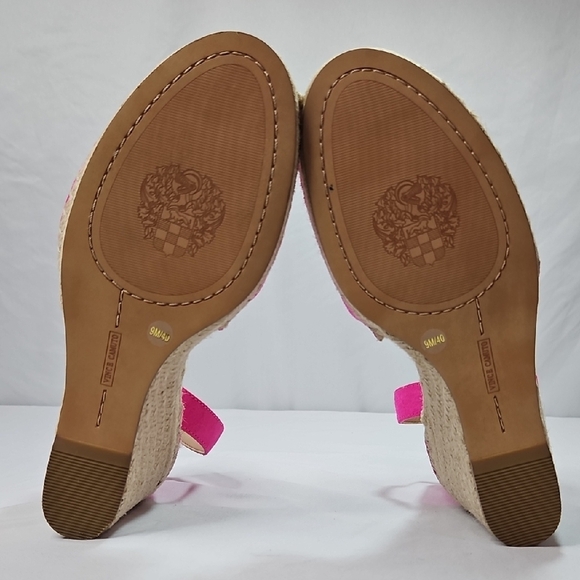 Vince Camuto Hot Pink Espadrille Wedge Sandals Size 9 - Picture 5 of 6